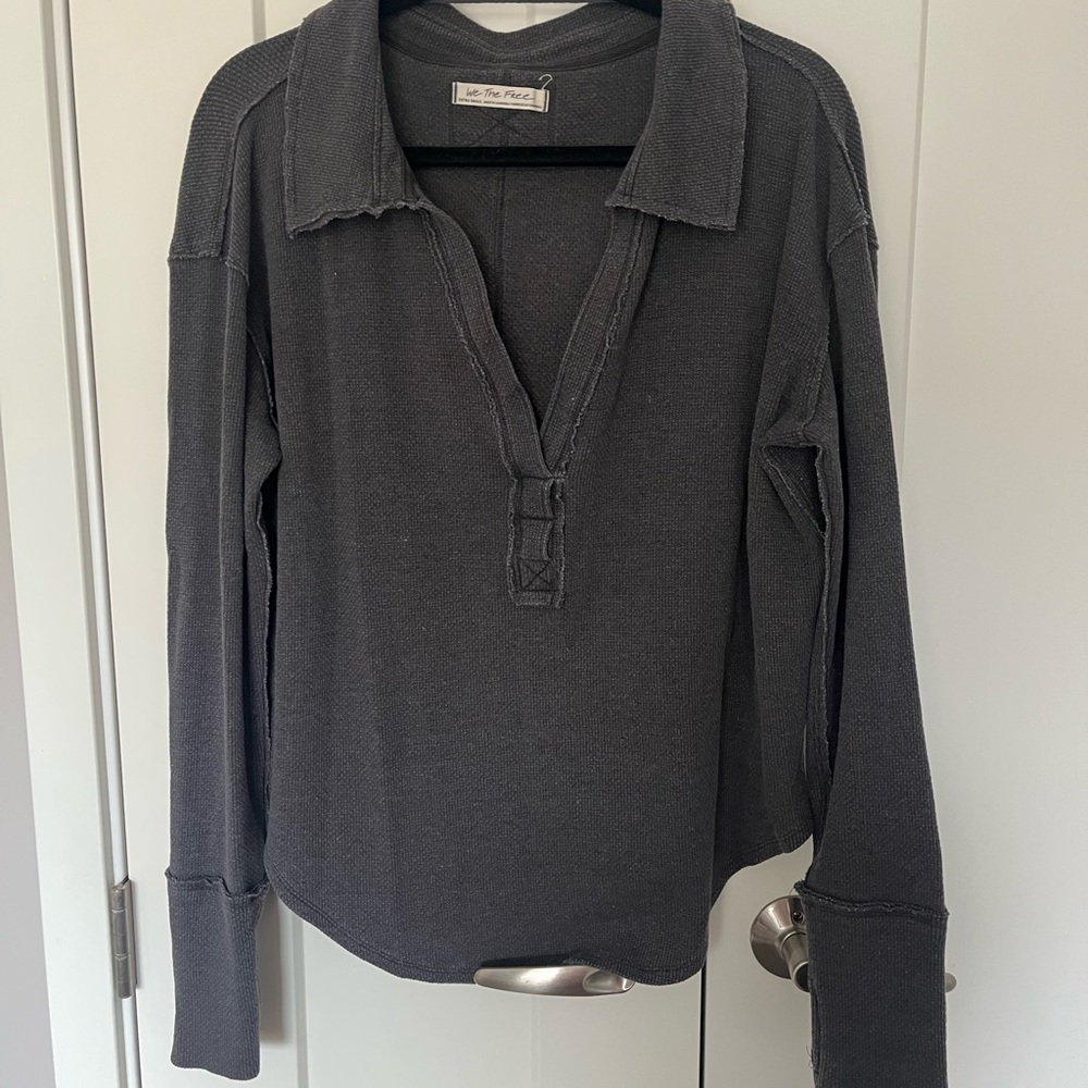 We The Free Charcoal Long Sleeve Shirt